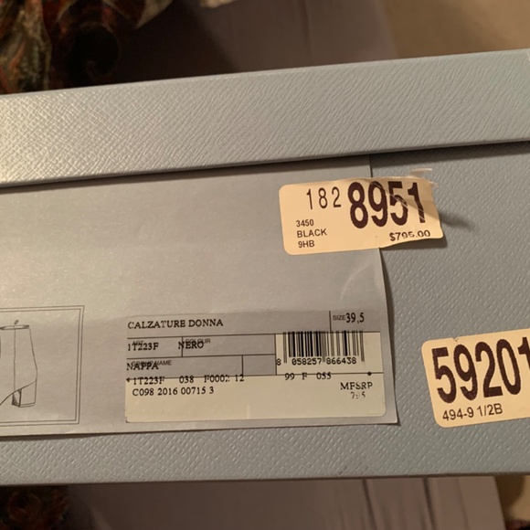 Prada Black Nappa Leather Calzature  Donna- 9.5- worn a few times - Picture 8 of 13